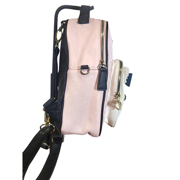 Betsey Johnson Pink Bear Face Quilted Mini Backpack Gold Hardware Rare - Picture 4 of 16